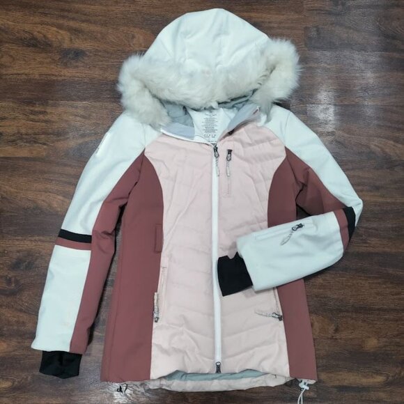 Sweaty Betty Method Hybrid Ski Jacket Faux Fur Hood Women's M, No Belt - Picture 2 of 15